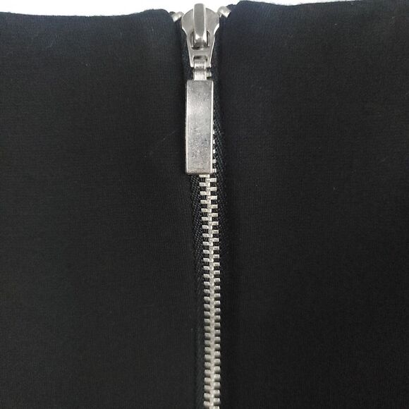 Chicos Black Sheath Dress with Exposed Silver Zipper Size 2 Large - Picture 2 of 13